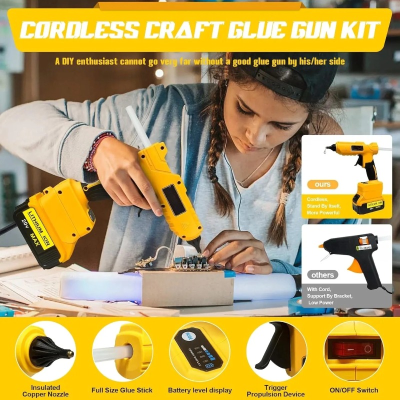 Original Cordless Electric Han - đánh giá và giá Hot Melt Glue Gun Cordless