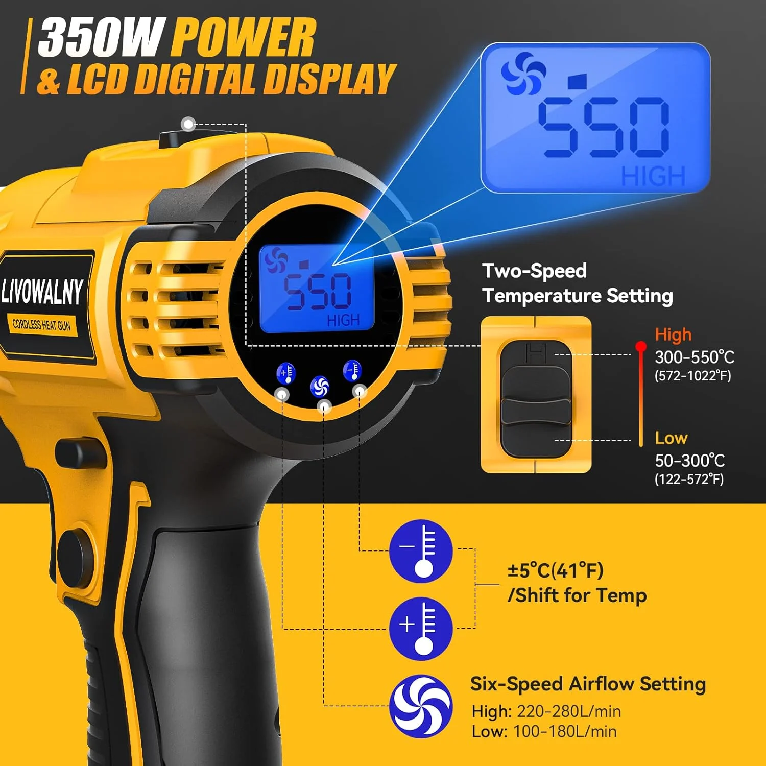 350W Fast Heating Soldering Ho - đánh giá và giá Cordless Heat Gun For Shrink Tubing
