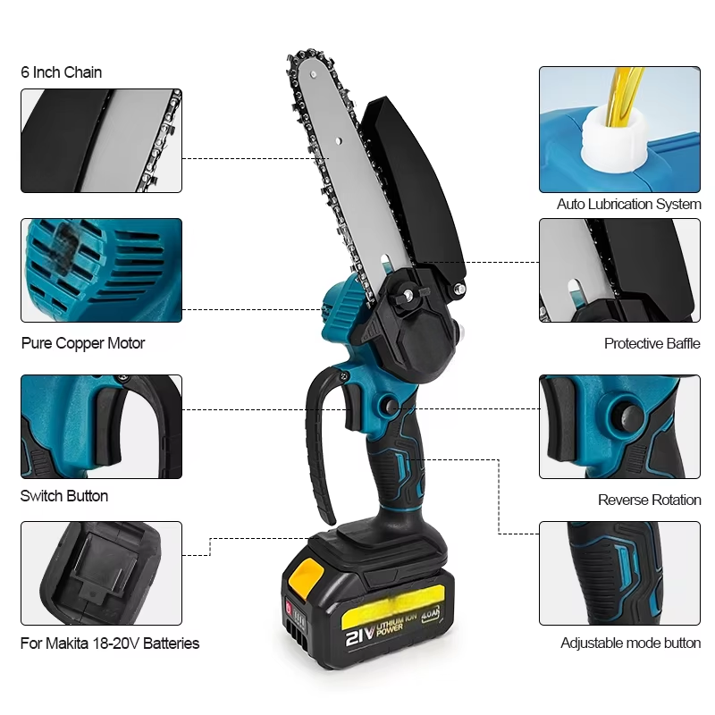 1700RPM 6 Inch Mini Li-Ion Ele - đánh giá và giá Mini Electric Chainsaw 6 Inch