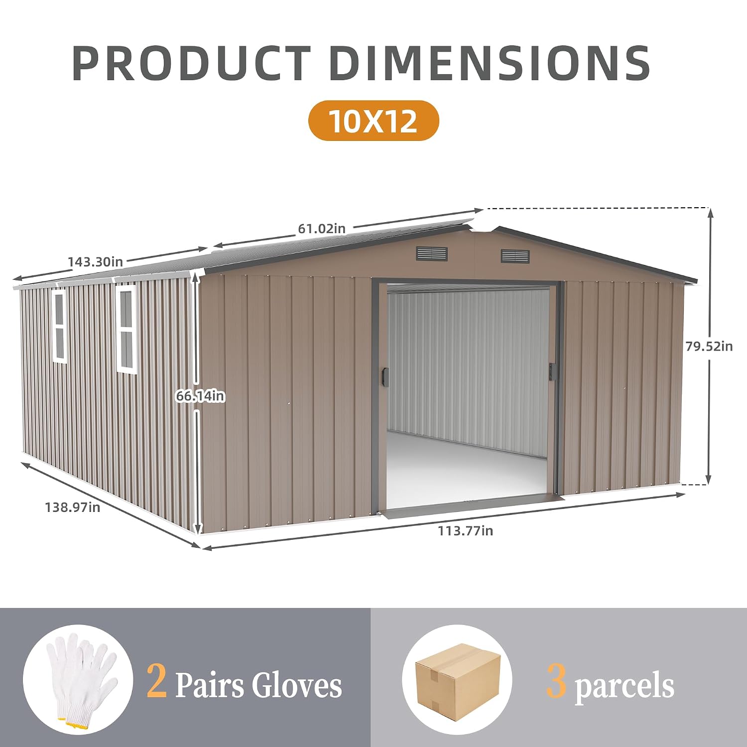 10x12 FT Outdoor Storage Shed, - đánh giá và giá Garden Tools