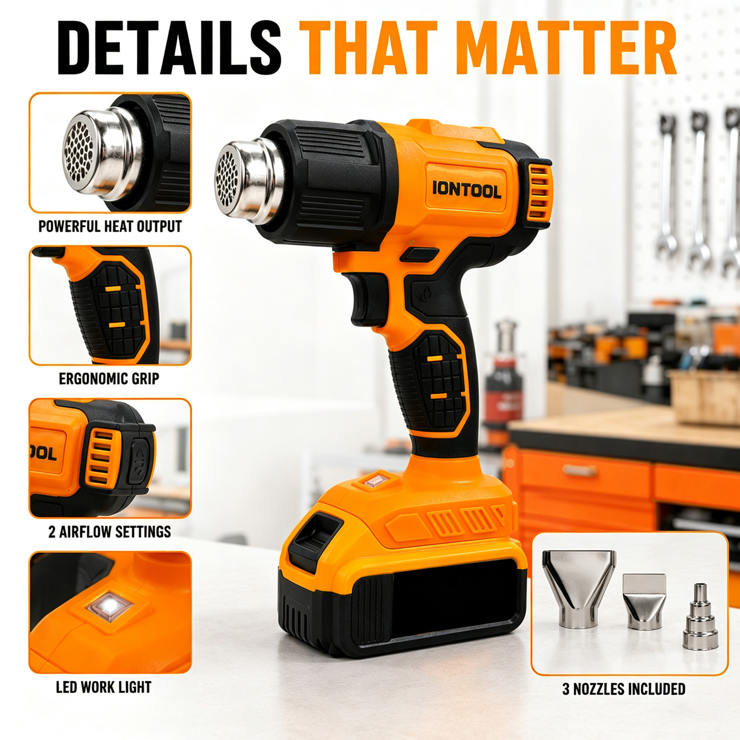 IONTOOL Yellow Cordless Heat G - đánh giá và giá Cordless Heat Gun For Shrink Tubing