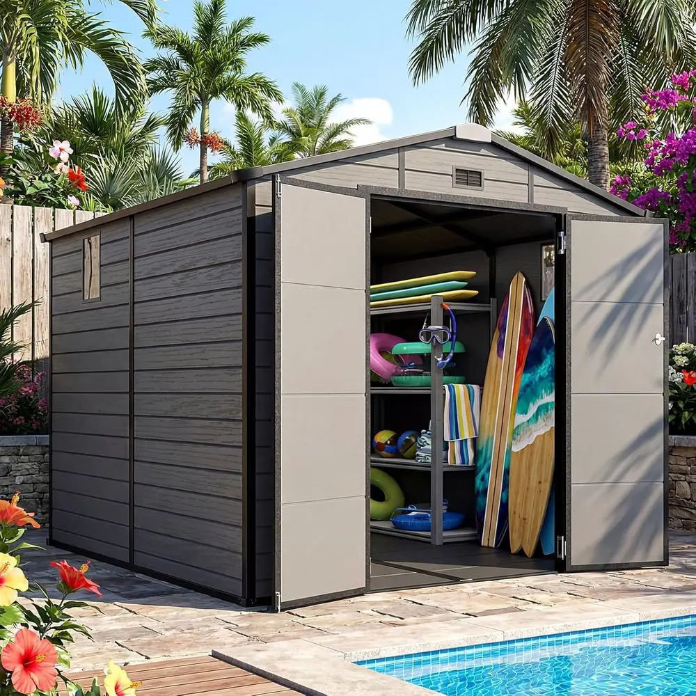 8x8 Outdoor Storage Shed with  - đánh giá và giá Garden Tools