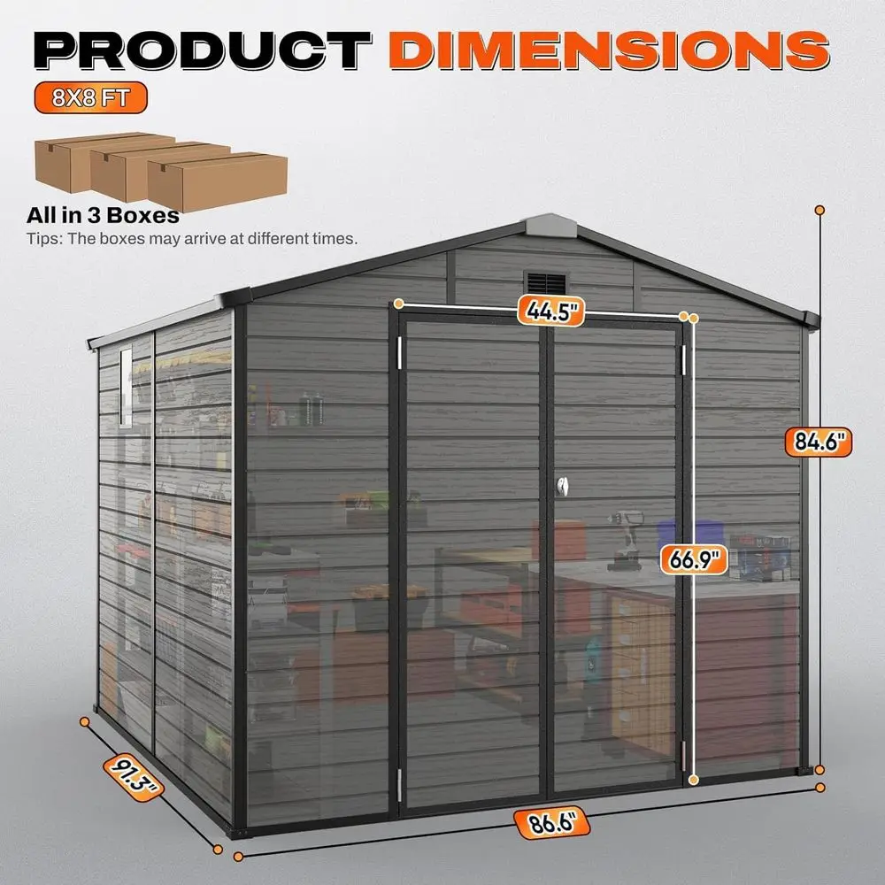 8x8 Outdoor Storage Shed with  - đánh giá và giá Garden Tools