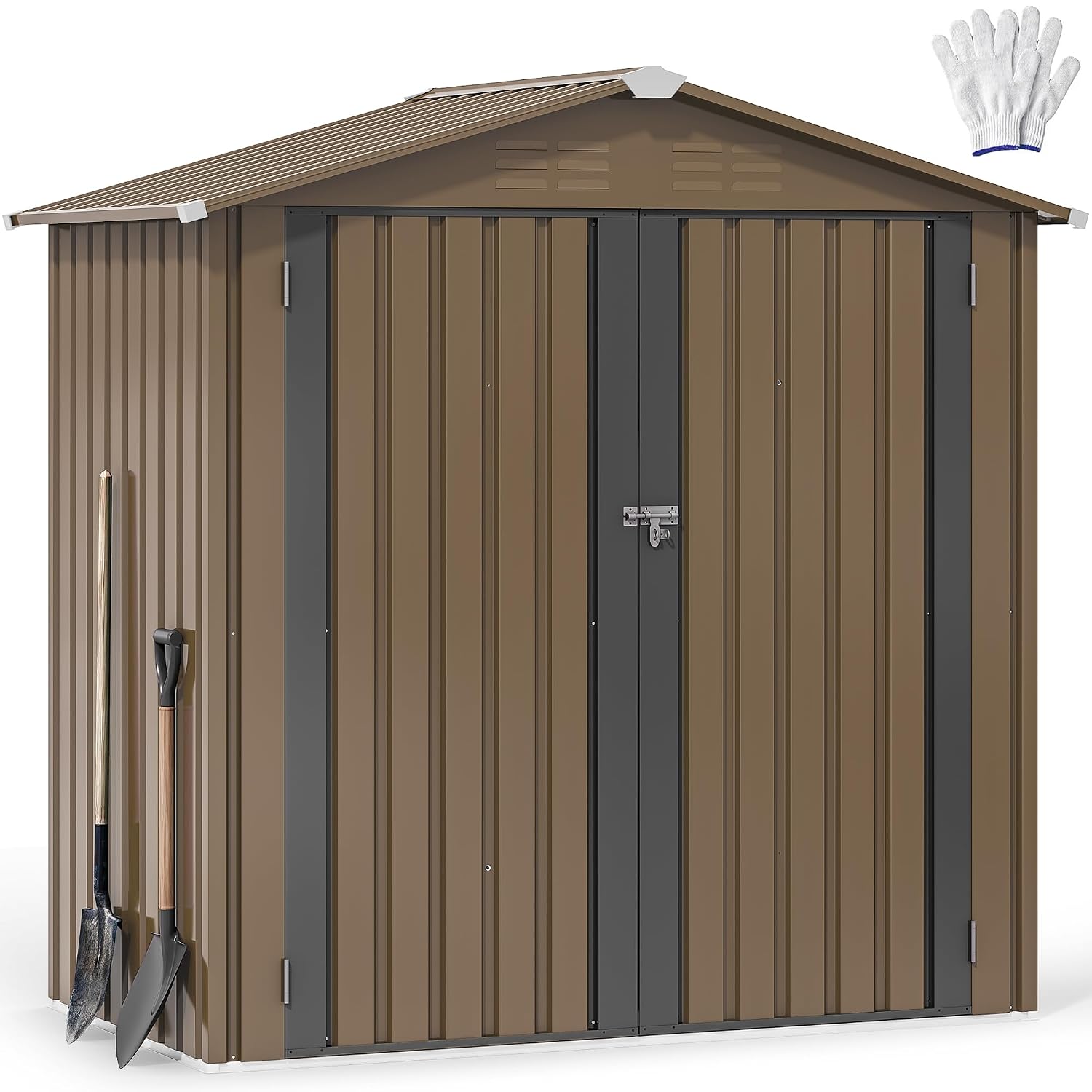 6x4ft Metal Outdoor Storage Sh - đánh giá và giá Garden Tools