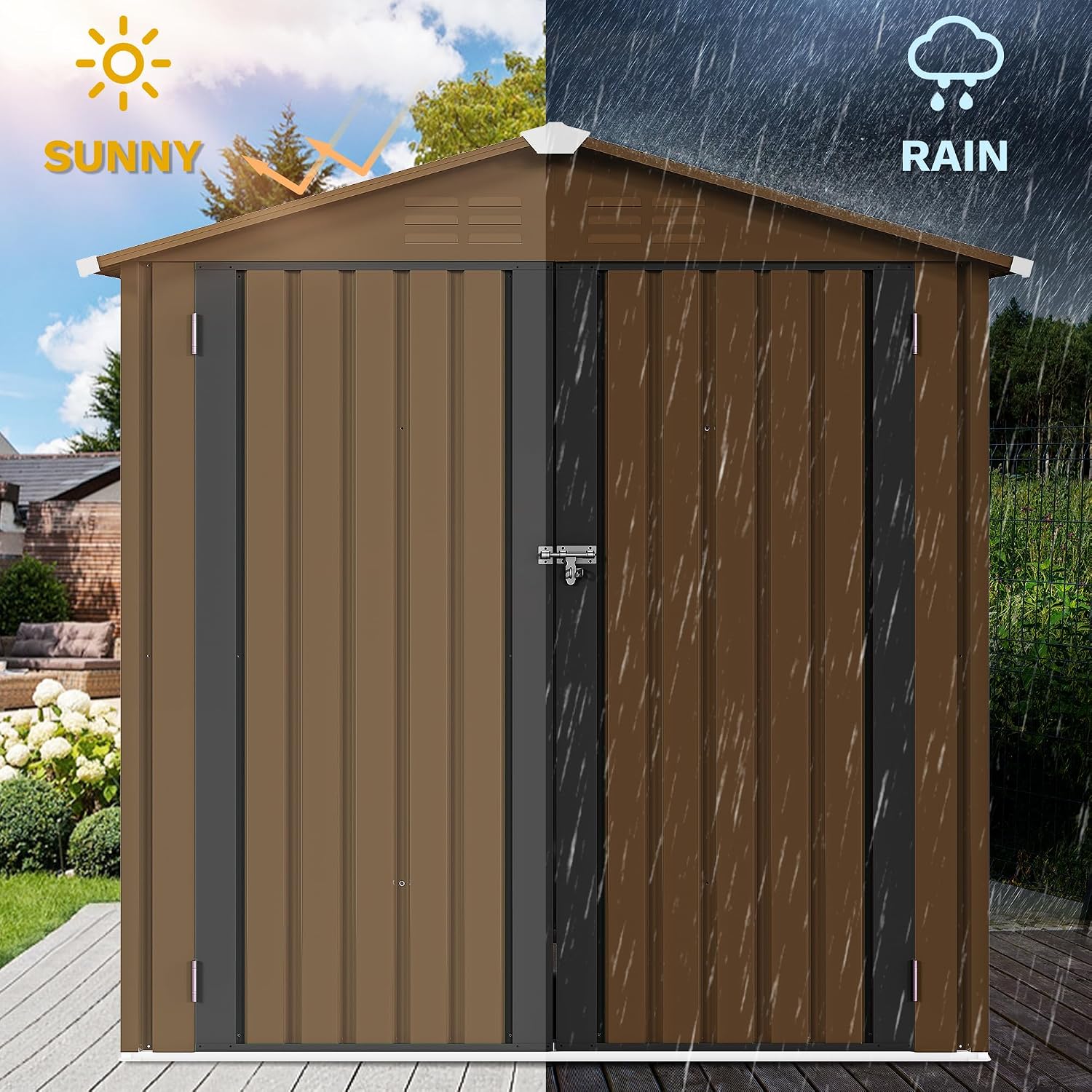 6x4ft Metal Outdoor Storage Sh - đánh giá và giá Garden Tools