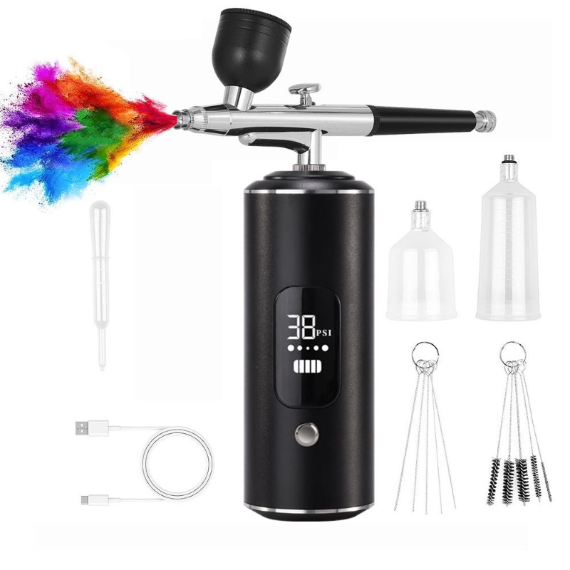 Air compressor kit, electric s - đánh giá và giá Airbrush Kit With Mini Compressor
