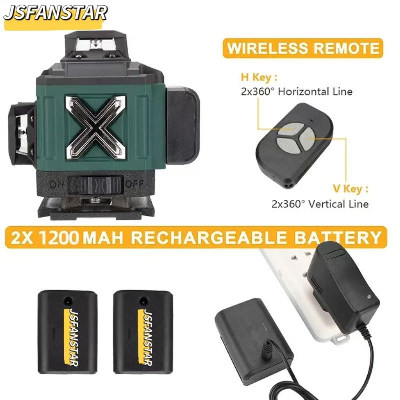 ATV4in1 Battery Powerd Adjusta - đánh giá và giá Laser Level 16 Lines 4D Green