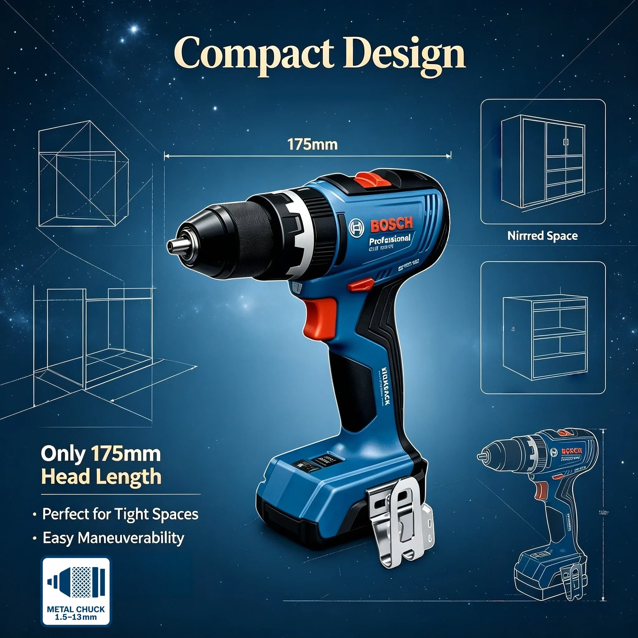 BOSCH  GSB 18V-65 Brushless Co - đánh giá và giá Brushless Cordless Electric Drill 18V