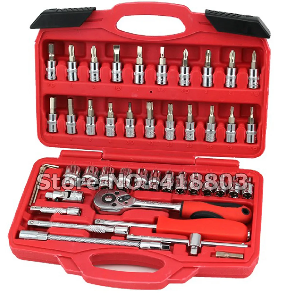 46 Pcs Tool Box 1/4 DR Motorcy - đánh giá và giá Hand Tools