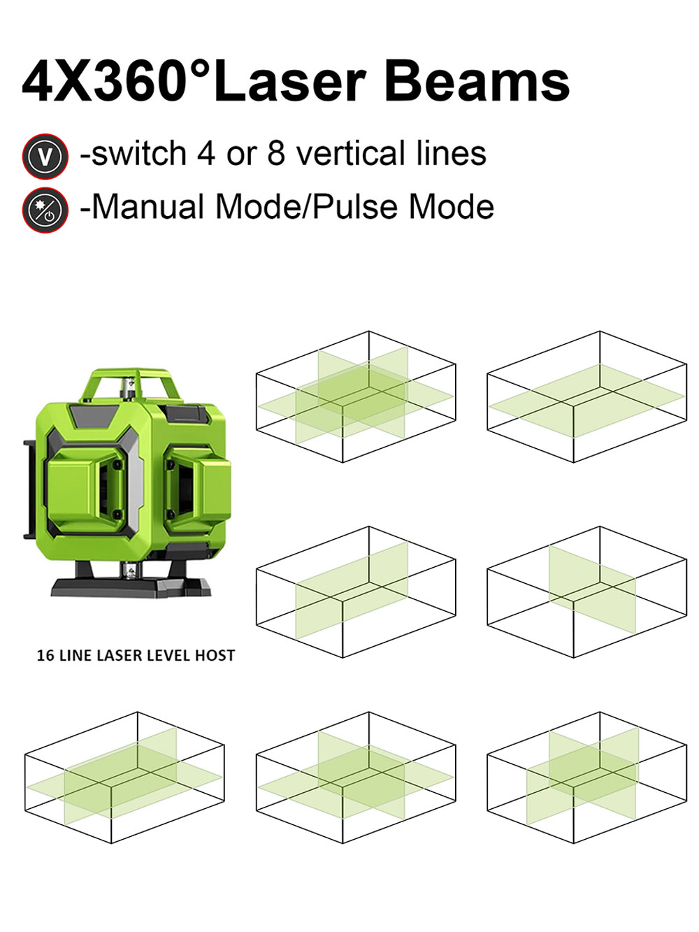 LFINE 4D  16 Lines 360 Self-le - đánh giá và giá Laser Level 16 Lines 4D Green