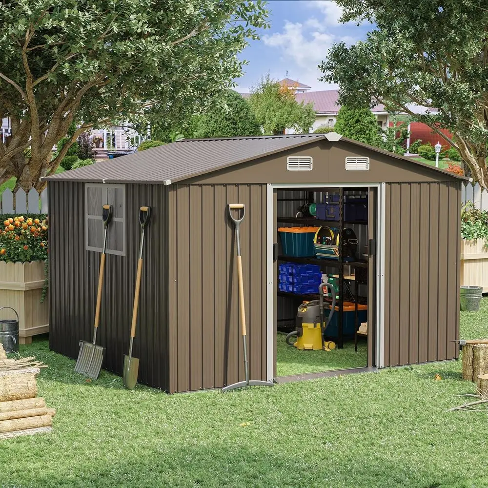 10T x 8T Outdoor Metal Storage - đánh giá và giá Garden Tools