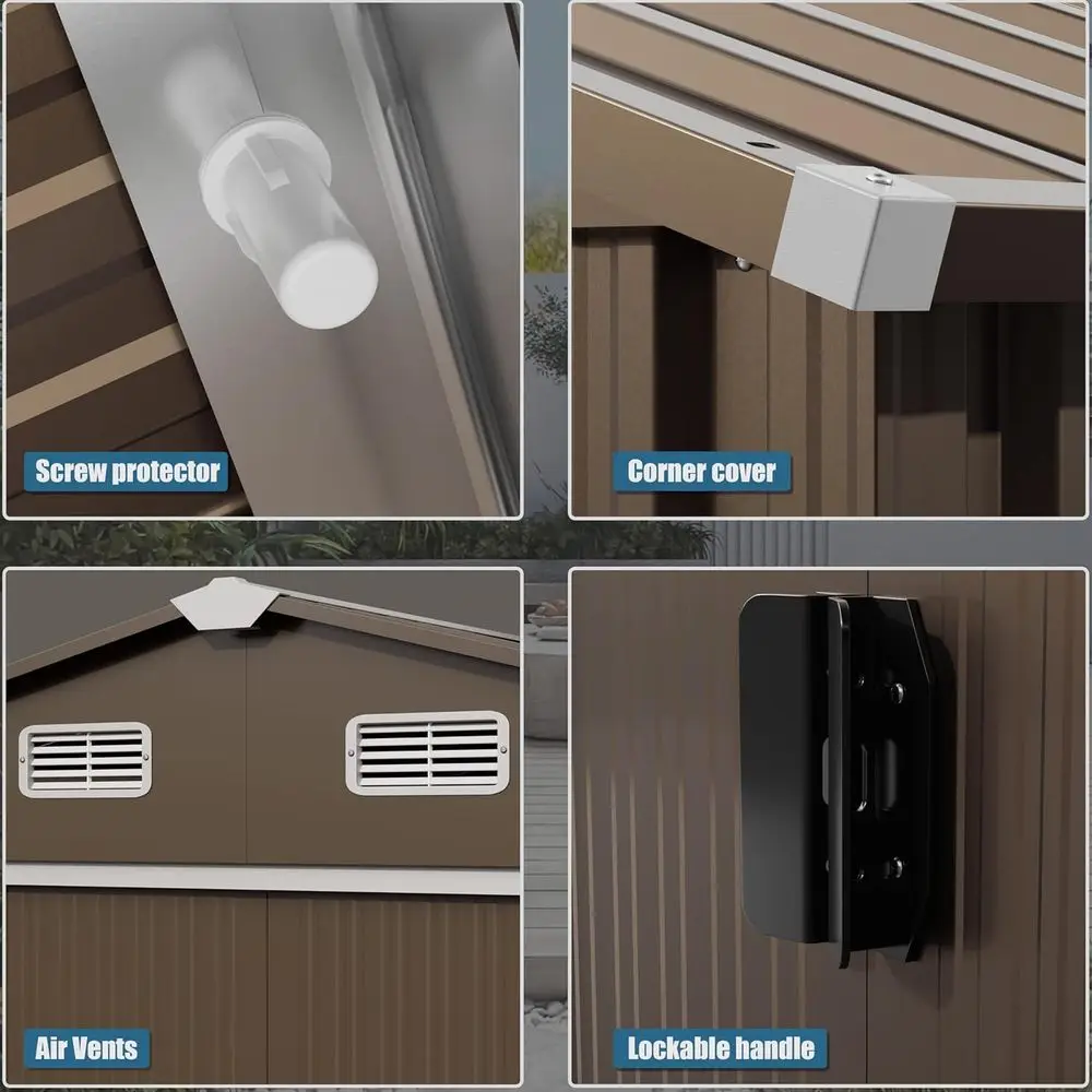 10T x 8T Outdoor Metal Storage - đánh giá và giá Garden Tools