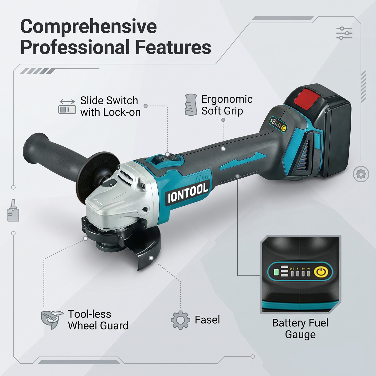 IONTOOL 18V Brushless Angle Gr - đánh giá và giá Brushless Angle Grinder Battery Powered