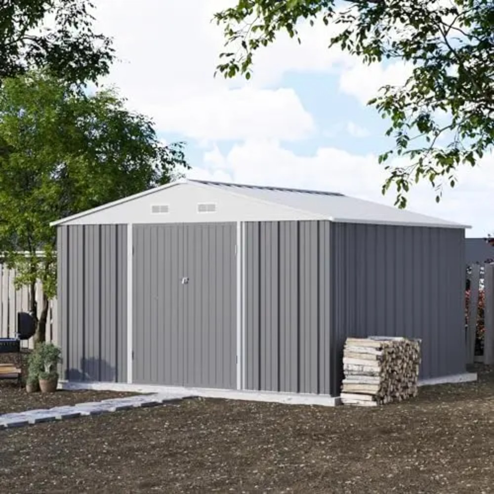 10x10 FT Metal Storage Shed, B - đánh giá và giá Garden Tools
