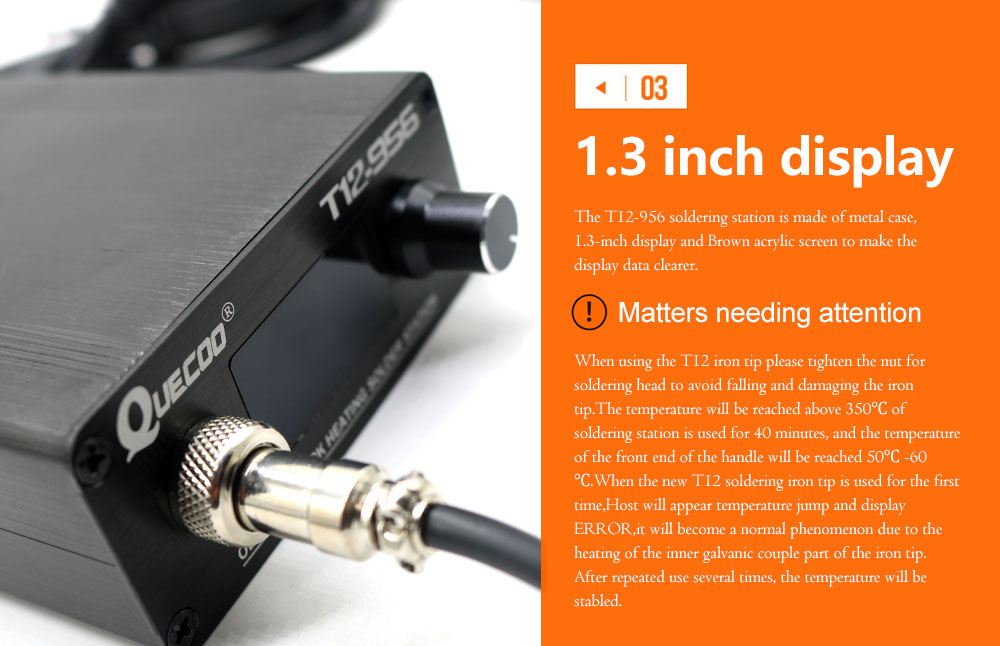 QUECOO T12-956 Soldering Digit - đánh giá và giá Digital Soldering Station T12
