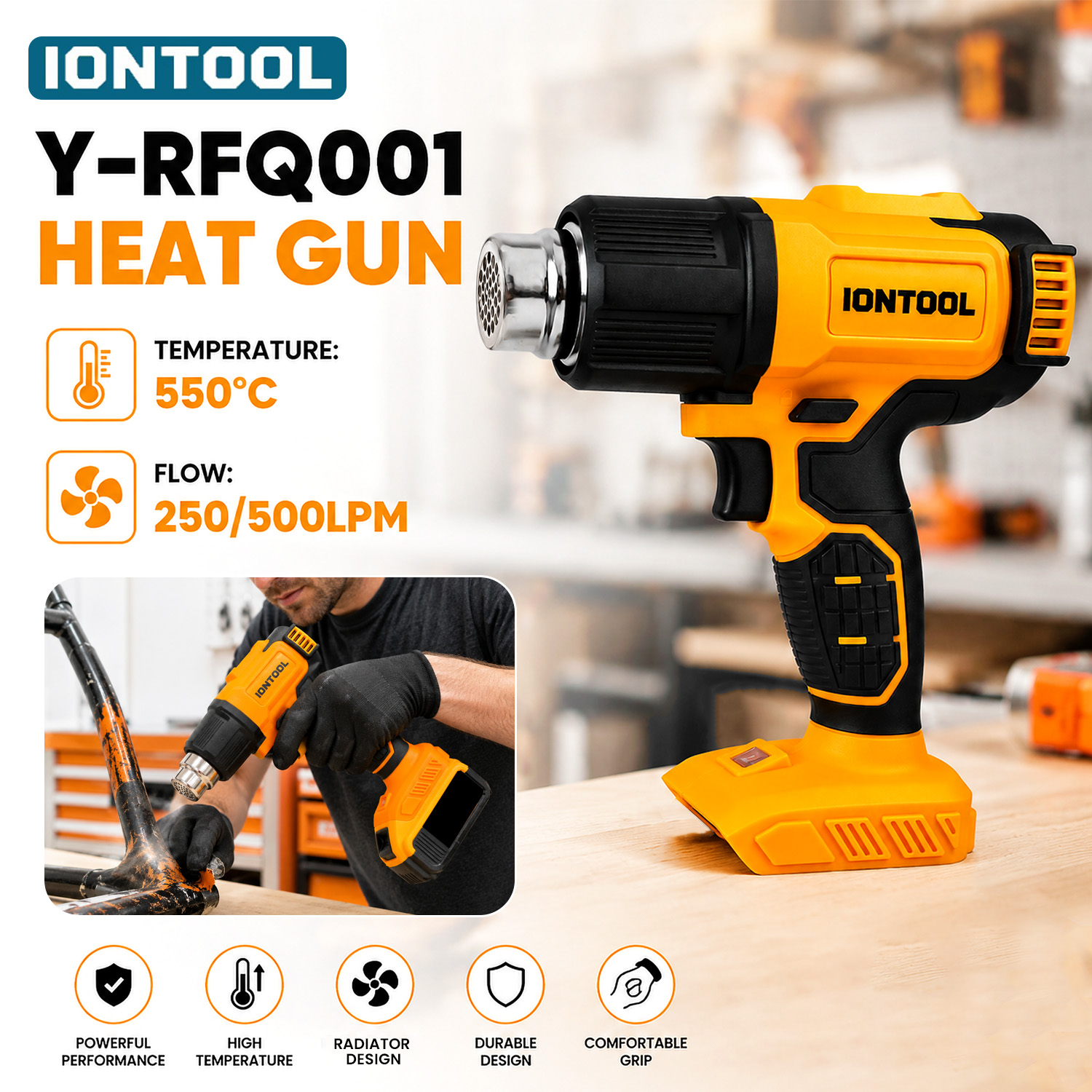 IONTOOL Cordless Heat Gun 550℃ - đánh giá và giá Cordless Heat Gun For Shrink Tubing