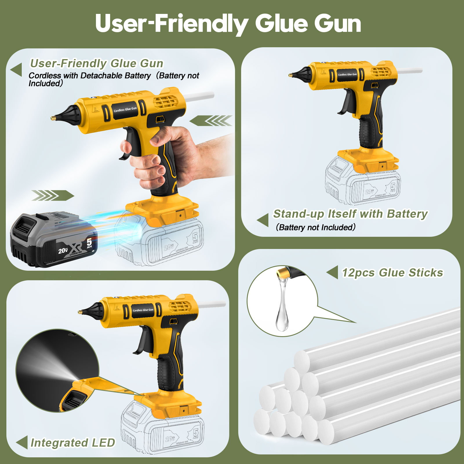 100W Cordless Hot Glue Gun for - đánh giá và giá Hot Melt Glue Gun Cordless