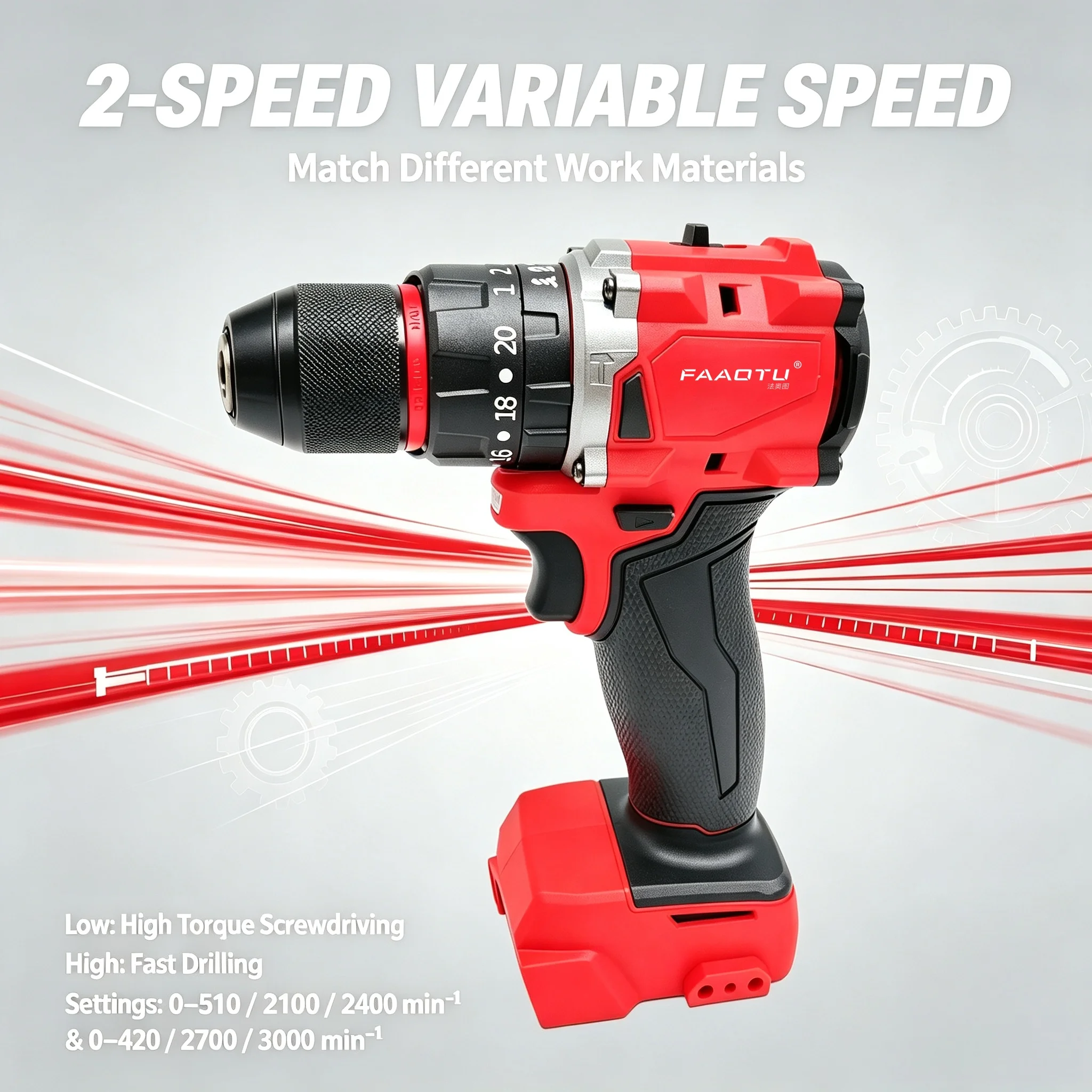 FAAOTU 18V Brushless Cordless  - đánh giá và giá Brushless Cordless Electric Drill 18V